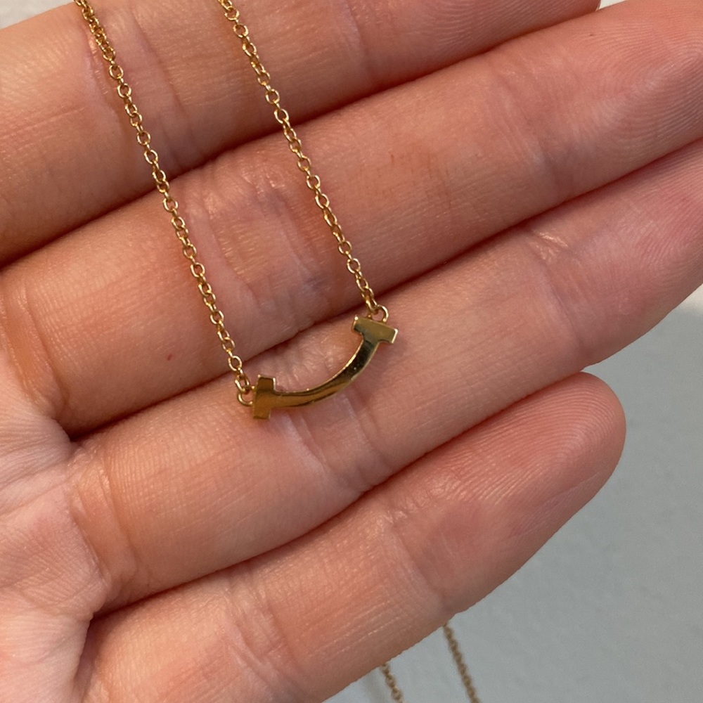 NEW Tiffany&Co T Smile 18k Rose Gold Diamond Necklace w/ Receipt Full Packaging - Picture 9 of 14